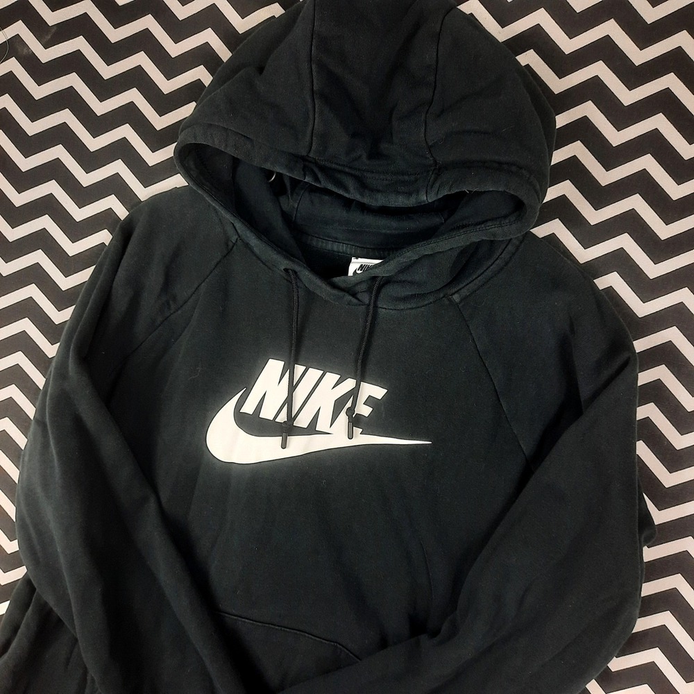 Nike Mens Sportswear Futura Logo‎ Hoodie Sweatshirt Black White